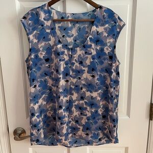 Loft blue and purple flower blouse